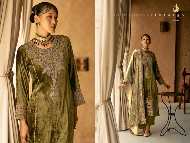 Shaina By Aiqa Velvet Embroidery Winter Wear Salwar Kameez Suppliers In India